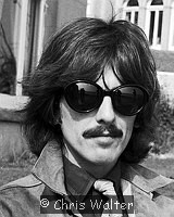 Photo of Beatles 1967 George Harrison during filming of the Magical Mystery Tour