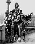 Photo of Kiss 1976 Peter Criss, Paul Stanley, Ace Frehley and Gene Simmons in London<br>© Chris Walter<br>