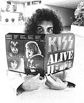 Photo of Kiss 1978 Gene Simmons (never photographed without makeup at that time)<br>© Chris Walter<br>