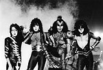 Photo of Kiss 1983 Ace Frehley, Paul Stanley, Gene Simmons and Peter Criss<br>© Chris Walter<br>